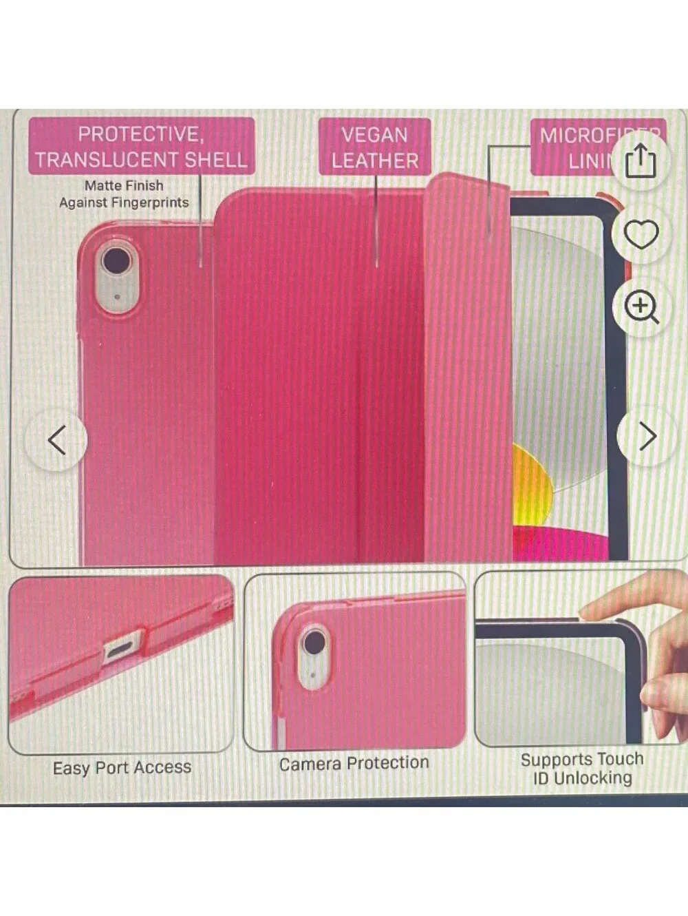 Body Glove Tablet Folio Case for iPad A16/iPad 10th generation Bright Pink